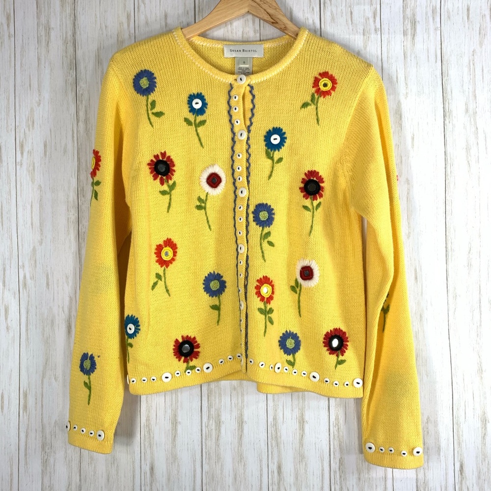 Susan Bristol Vintage floral sweater size Small